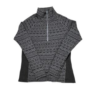 KUHL Pullover Adriana Base Layer Half Zip Wool Blend Gray Jaquard READ